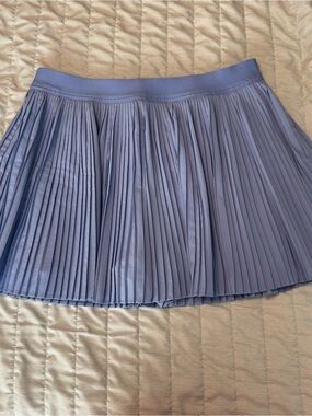 Pleated Mini Skirt in Light Blue